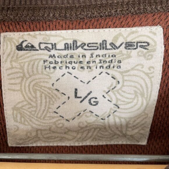 Mens Waffle Shirt 1/4 Button Size :L - Picture 3 of 4